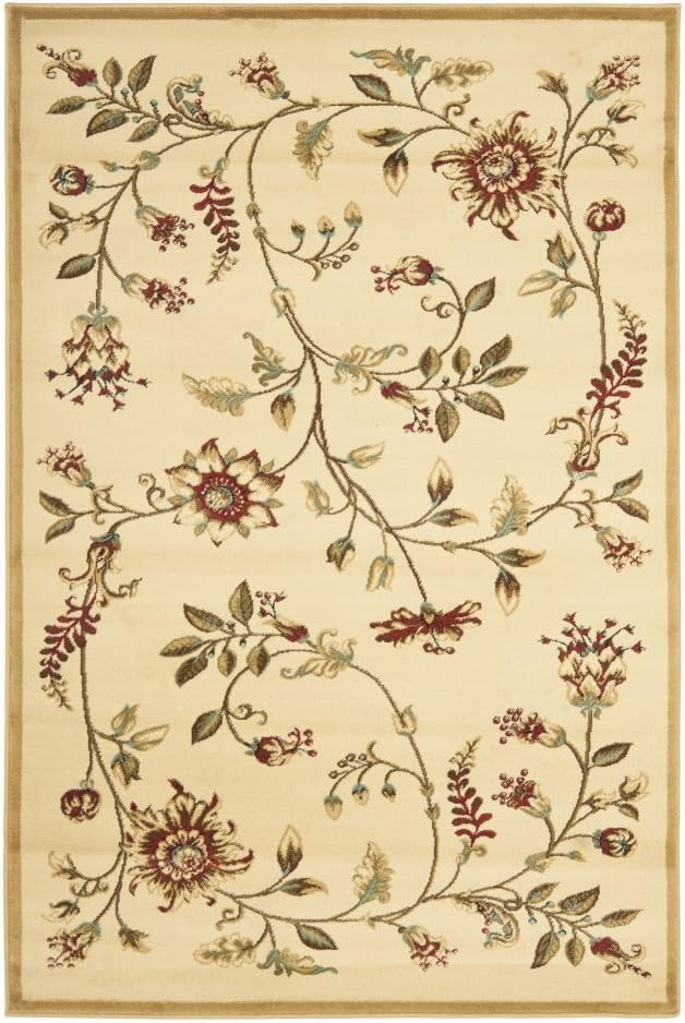 Safavieh LNH552 Lyndhurst Collection Traditional Oriental Round Area Rug Ivory/Multi/5' 3''L x 3' 3''W/Small Rectangle