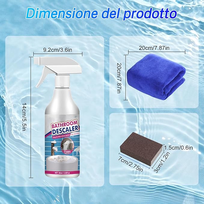 Bathroom Descaler Cleaner, 2026 New Multipurpose Stubborn Stains Cleaner, Bathroom Descaler Cleaners, Bathrooms Cleaning Foam Spray for Kitchen Bath Sink Glass (1)