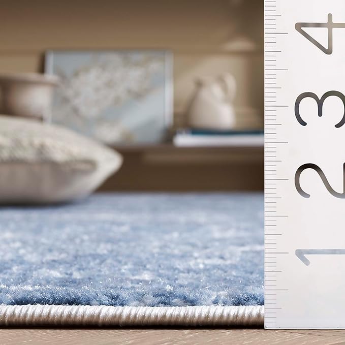 SAFAVIEH Amelia Collection Runner - 2'2" x 8', Ivory & Steel Blue, Modern Abstract Design, Non-Shedding & Easy Care, Ideal for The Living Room, Dining, Bedroom (ALA700D)