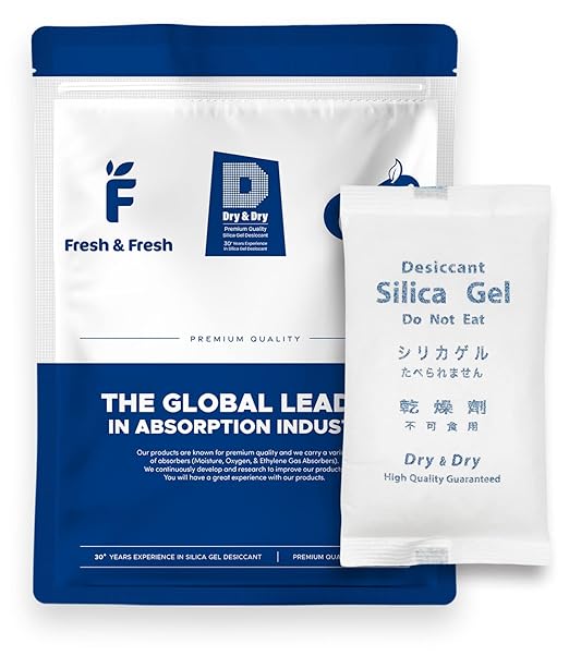 Dry & Dry 500 Gram [2 Packets] Silica Gel Packets Desiccants, Silica Packets - Rechargeable Silica Gel Packs, Moisture Absorbers, Desiccants Packets, Silica Gel