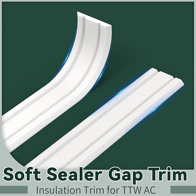 Flehomo Through The Wall AC Trim, Adhesive Trim for Through The Wall Air Conditioner Units, Foam Sealer Gap Trim, Windproof & Nice Appearance