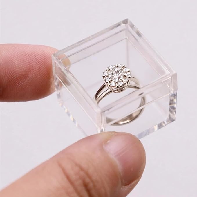 KissYou Small Acrylic Box Clear Box with Lid Acrylic Candy Boxes for Display Easter Party Decoration Plastic Square Cube