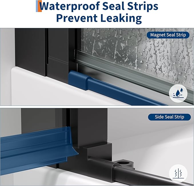 72 x 34 Inch Shower Doors with 1/4" (6mm) Tempered Glass, Single Shower Door, Easy Installation for Modern Bathroom