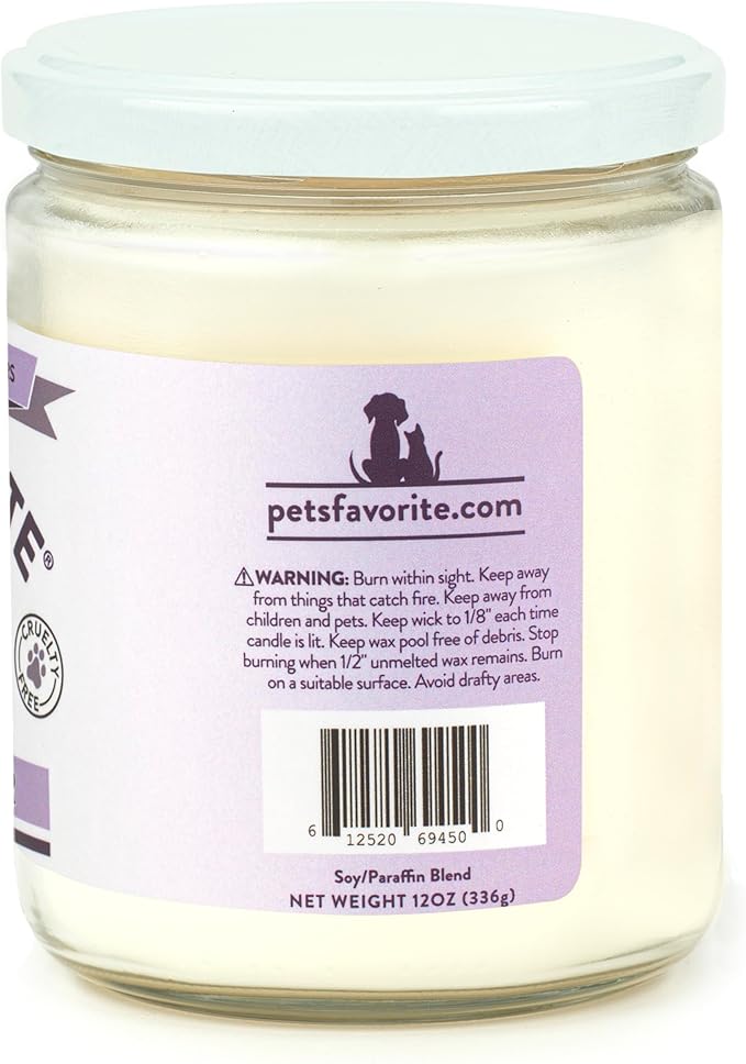 Pet's Favorite Pet Odor Candle, Clean Burning, Long Lasting Scented Candles with a Cotton Wick. (Calming Lavender, Pack of 2)