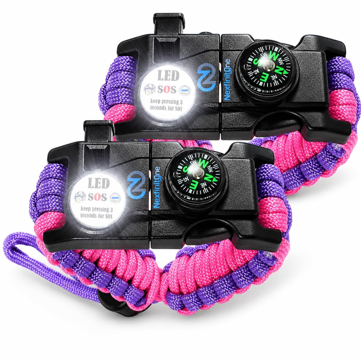 Nexfinity One Paracord Bracelet Set of 2-6-in-1 Survival - Image 1