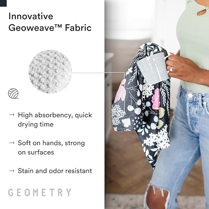 GEOMETRY Kitchen Tea Towels - Quick Dry Microfiber Dish Towels for Kitchen My Garden, 18" x 30" 1 Pack