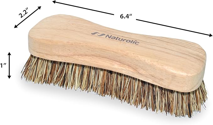All-Natural Wooden Scrub Brush | Wooden Handle | Palmyra Bristle Brush for Cleaning (Palmyra Bristle Brush Set of 12)