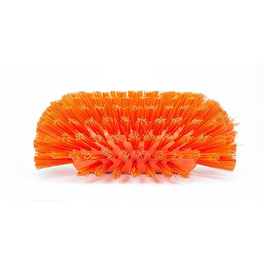 SPARTA Tank and Kettle Scrub Brush Heavy-Duty Tile Brush, Color-Coded and Handle Compatible (Sold Separately) for Optimal Access In Spacious Containers, Plastic, 5.5 X 9.5 Inches, Orange