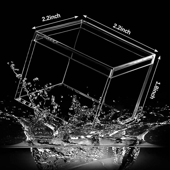 Blulu 8 Pcs Clear Acrylic Box with Lid Plastic Jewelry Mini Storage Box Mini Cube Containers for Candy and Tiny Jewelry Easter Party Favor(2.2 x 2.2 x 1.8 Inch,Classic Style)