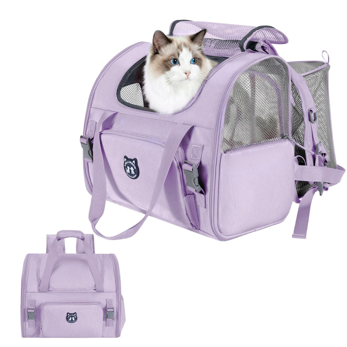 Lollimeow Cat Backpack Carrier, Large Expandable Pet | Pet Essentials - Image 1
