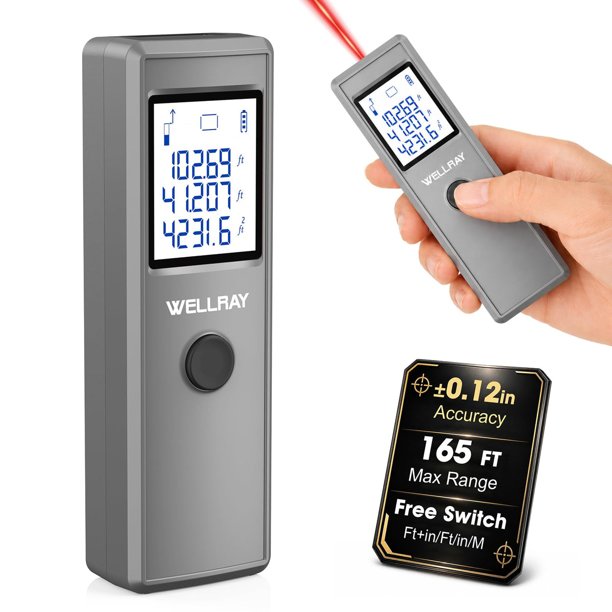 Laser Measuring Tool, 165FT/50M Laser Measure Tool - Image 1
