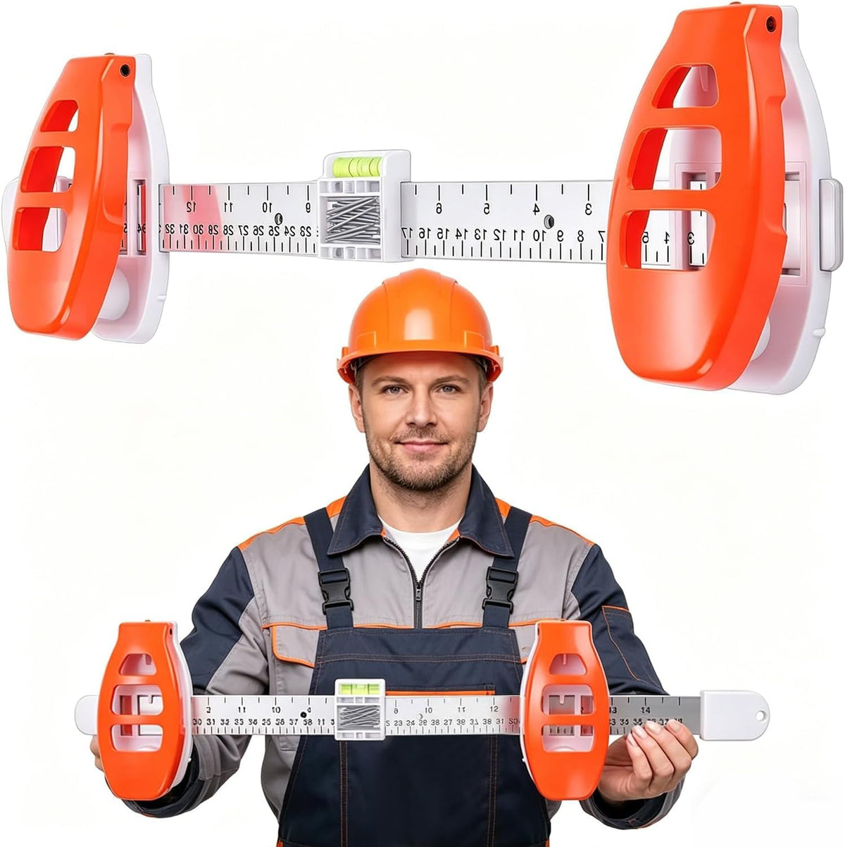 Level Ruler Picture Hanging Tool with 50 Nails – Straight - Image 1