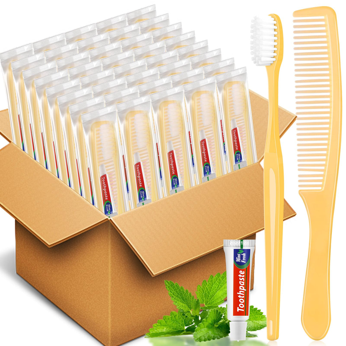 NICEMOVIC 150 Pack Disposable Toothbrushes Bulk | Travel Essentials - Image 1
