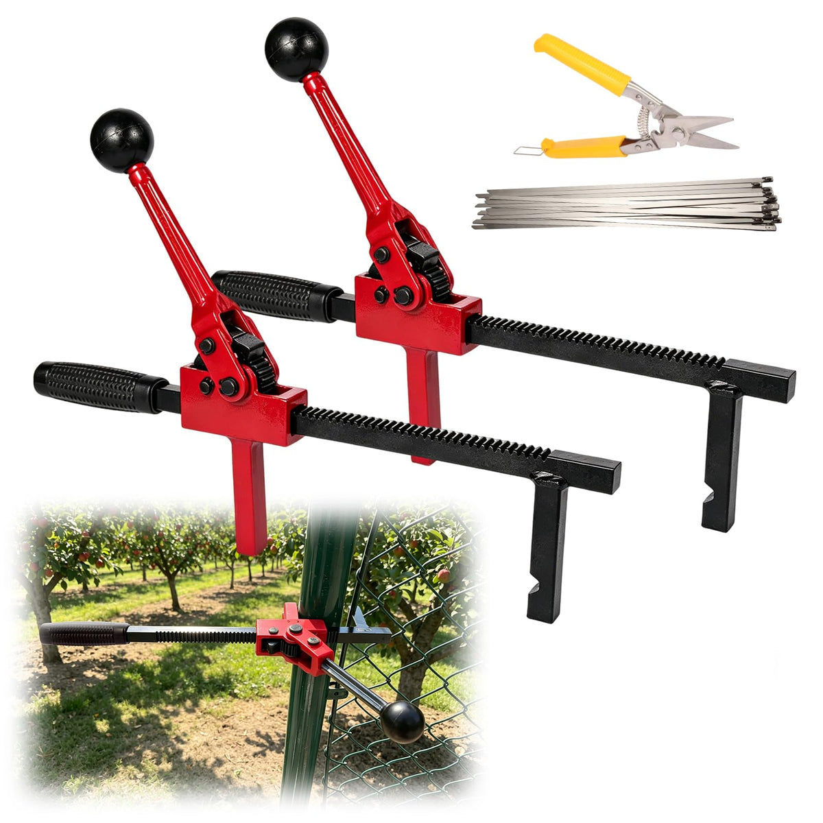 2 Pack Fence Stretcher Tool, Heavy Duty Chain Link & - Image 1