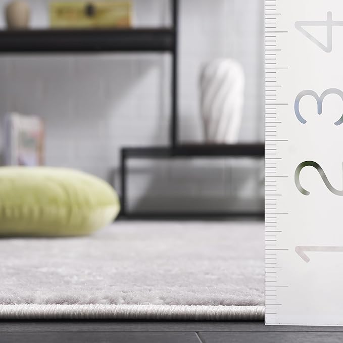 SAFAVIEH Amelia Collection Area Rug - 6'7" Square, Ivory & Stone Grey, Modern Abstract Design, Non-Shedding & Easy Care, Ideal for High Traffic Areas in Living Room, Bedroom, Dining (ALA700E-7SQ)