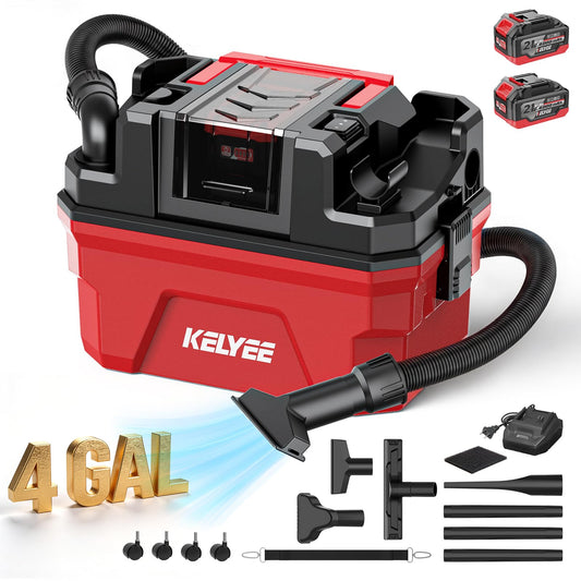 Cordless Shop Vac for Workshop, 4 Gallon Dual 4.0Ah Batteries - Image 1