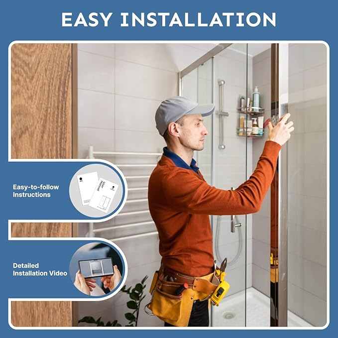 56-60 in. W x 72 in. H Double Sliding Shower Door, Semi-Frameless Bypasss Bathroom Glass Shower Doors, 6mm (1/4") Tempered Glass Door for Walk-in Shower, Stainless Steel Rollers & Handle, Matte Black