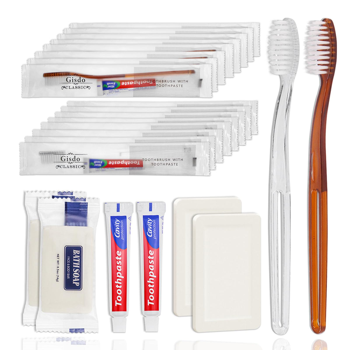 30 Pack Basic Toiletry Kits Disposable Toothbrushes - Image 1