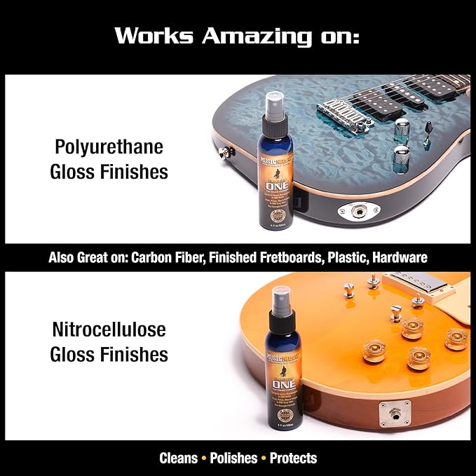 MusicNomad MN103 Guitar ONE All-in-1 Cleaner, Polish, and Wax, 4 oz., White