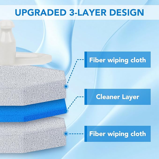50 Count Toilet Wand Refills for Clorox, Upgrade Disposable Replace Brush Heads Compatible with Clorox Toilet Wand for Toilet and Bathroom Cleaning
