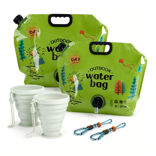 2-Pack Collapsible Water Containers with Spigots, 2.1 Gal Each - Image 1