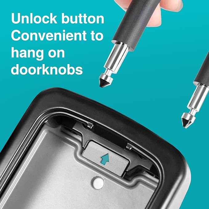 Puroma Key Lock Box, Lockbox for Keys Outdoor Combination Security Lockbox Outside Portable Storage Safe Box for Realtor and Rental, Home Office Apartment Door Handle House Key