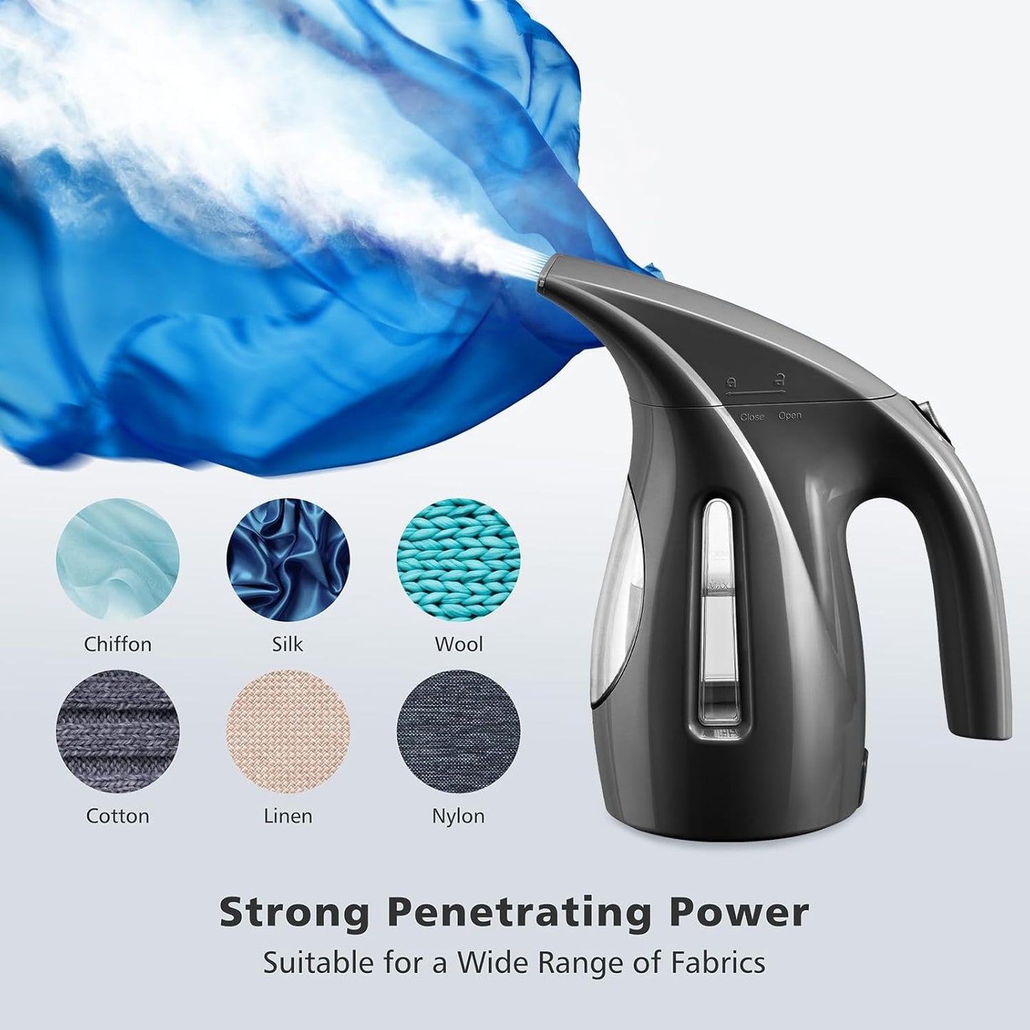 Portable Garment Steamer – 700W Handheld Clothes Steamer, 240ml Tank, Fast Wrinkle Remover for Home & Travel (110-120V, Black)