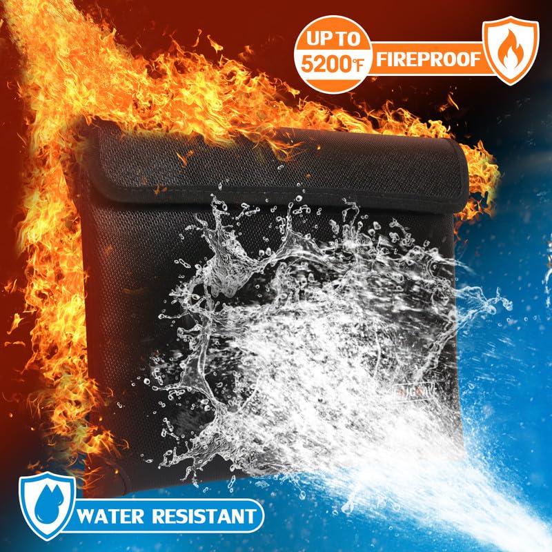 Fireproof Document Bag - with 5200°F Heat Insulated, Waterproof - Image 3