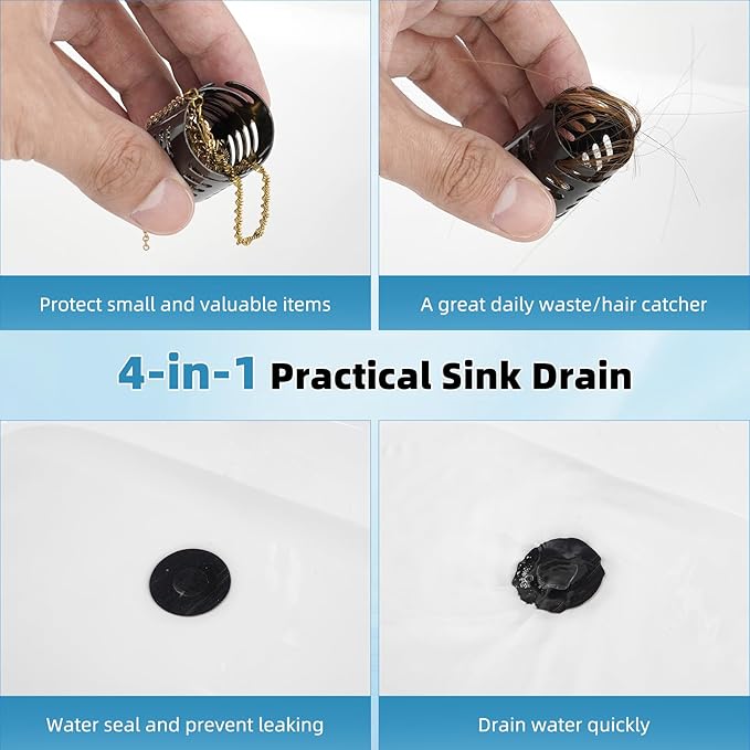 Universal Metal Bathroom Sink Drain Strainer Hair Catcher Upgraded 3 in 1 Pop-up Sink Stopper, with Detachable Stainless Steel Filter Basket, Fit Standard 1.1''~2.36'' Basin Hole, Oil Rubbed Bronze