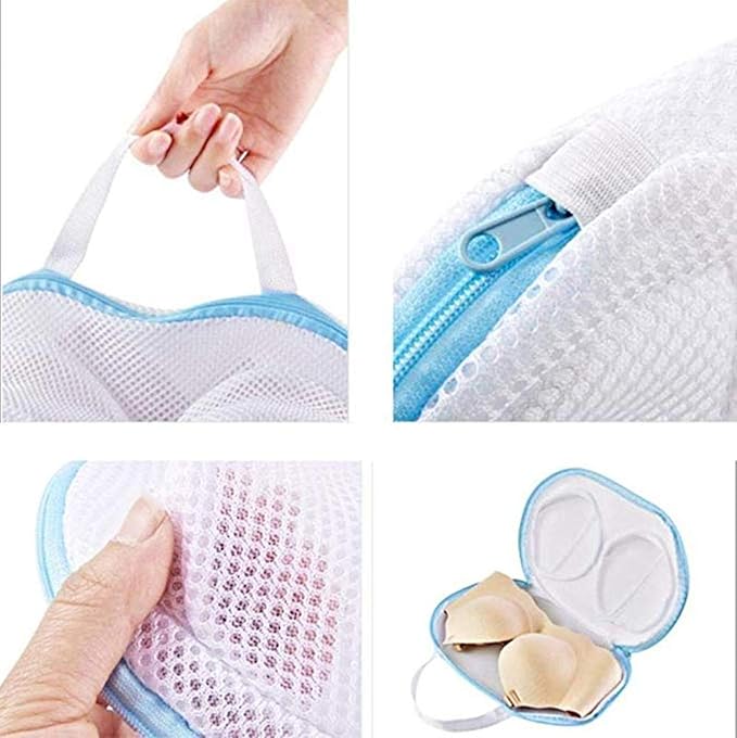 Wirefree Bra Laundry Bags for Washing Machine Underwear Mesh Wash Bags with Zipper Small Bra Protector in Washer Pack 2