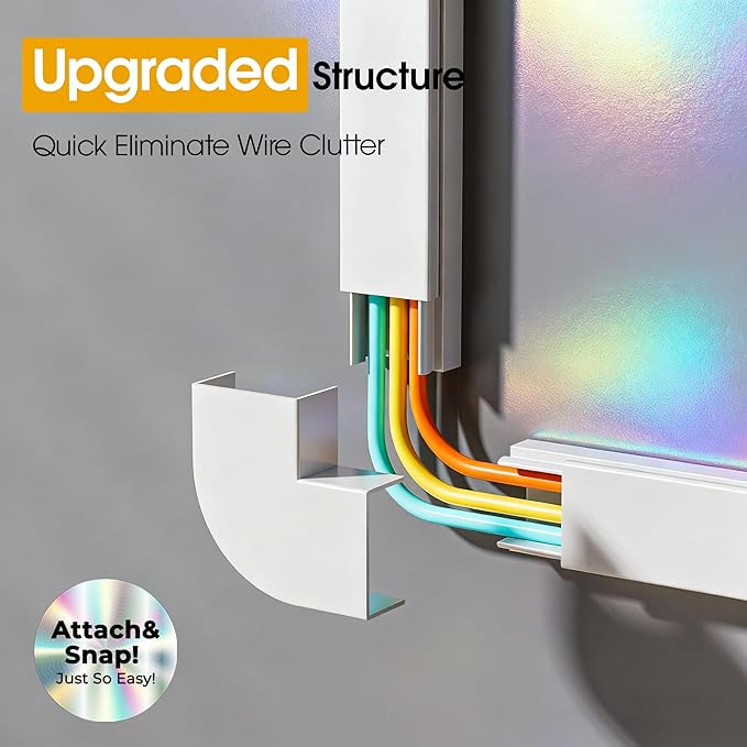 425in TV Cord Hider Wall, Cord Covers for 2-3 Wires on Wall, Easier Set-up Cable Hider Wire Covers for Cords on Wall, Paintable Cable Cover Management to Hide TV Wires, W0.95 H0.55in, White