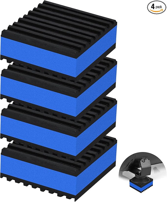 4 Pack Anti Vibration Pads for Washing Machine 2"x2"x7/8", Sound Isolation Vibrating Pad Ribbed Rubber Damping Mat EVA Center for Air Compressors, Conditioner, Treadmill, HVAC Washer Dryer