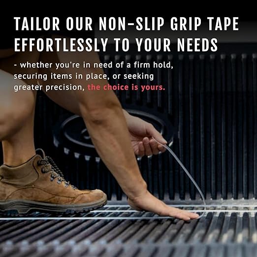CATTONGUE GRIPS Non-Abrasive Grip Tape Wrap - 4” Thick Heavy-Duty, Waterproof Anti-Slip Tape for Wrapping Tools, Bats, Gym Equipment - Indoor & Outdoor Anti-Slip Solution (Black, 30ft)