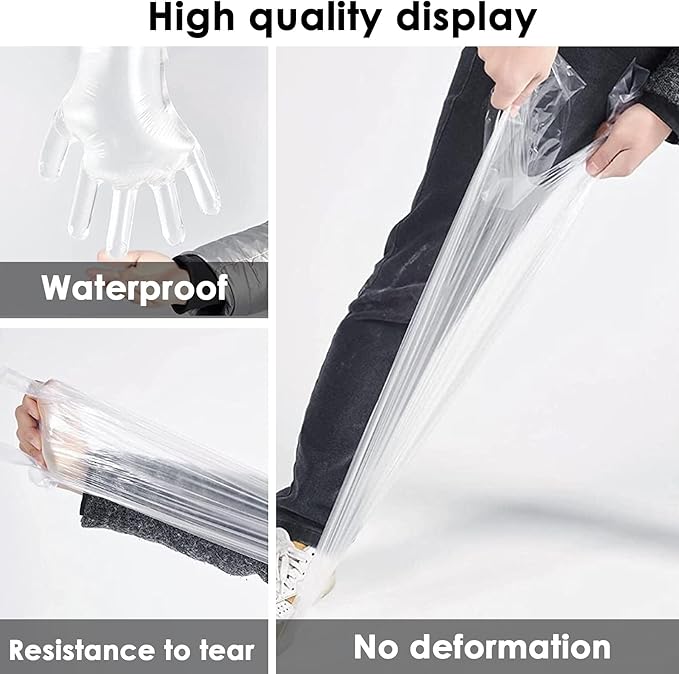 50 Pcs Disposable Veterinary Plastic Gloves, 33.5-inch Disposable Long Arm Gloves Safety Poly Vet Long Sleeve Gloves, Latex-Free Clear Gloves for Food Handling, Animal Inspection Work