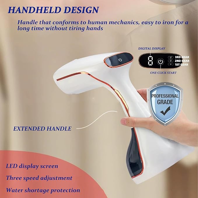Handheld Clothing Steamer, 1430W High-Power 320ml Large Capacity Clothing Wrinkle Remover, 20s Fast Preheating Multifunctional Iron with A Maximum Steam Flow Rate of 0.74oz/min (White)