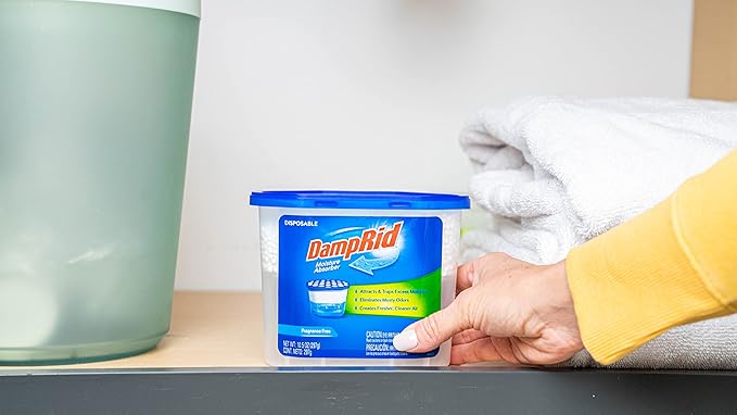 DampRid Fresh Scent Disposable Moisture Absorber, 10.5 oz., 3 Pack – Attracts & Traps Excess Moisture, Eliminates Musty Odors, Creates Fresher, Cleaner Air, White