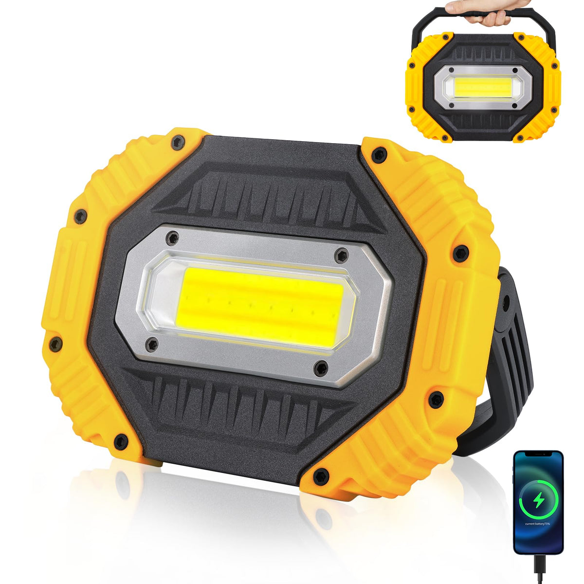 YXQUA 30W Rechargeable LED Work Light, 3000LM IP65 Magnetic Base - Image 1