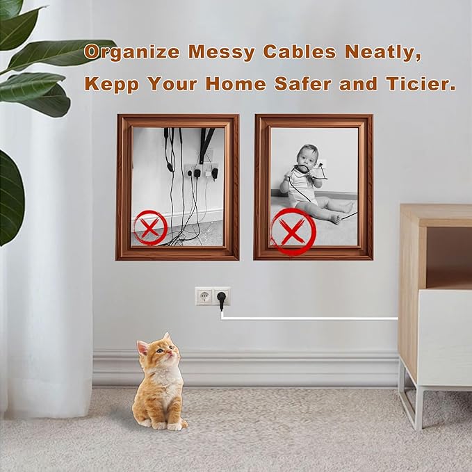 78" Silicone Cord Hider Wall Wall Cord Hider(1/4" Diameter) Cord Organizer Cord Covers Raceway Kit for Wires Hider Cable Management Under Desk W 0.54”× H 0.39”White