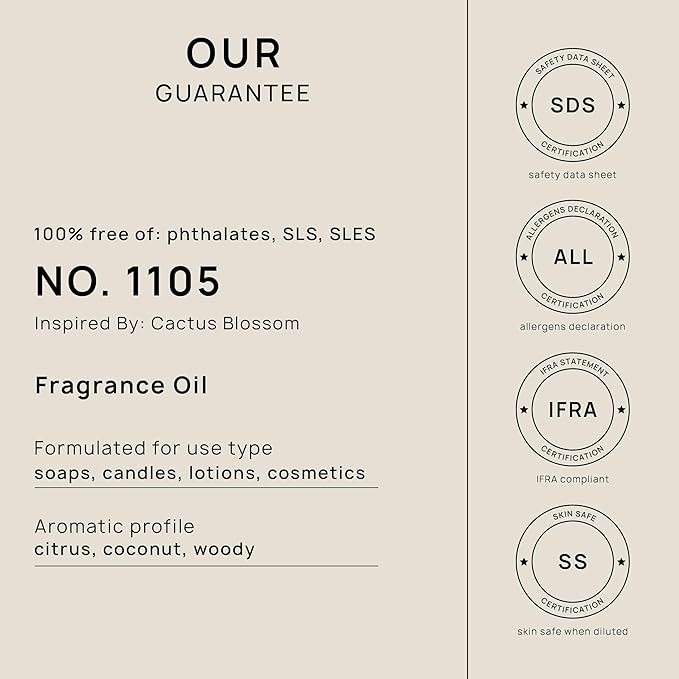 VINEVIDA [16oz] Cactus Blossom Fragrance Oil for Candle Making and Soap Making - Premium Candle Scents for Soy Candles