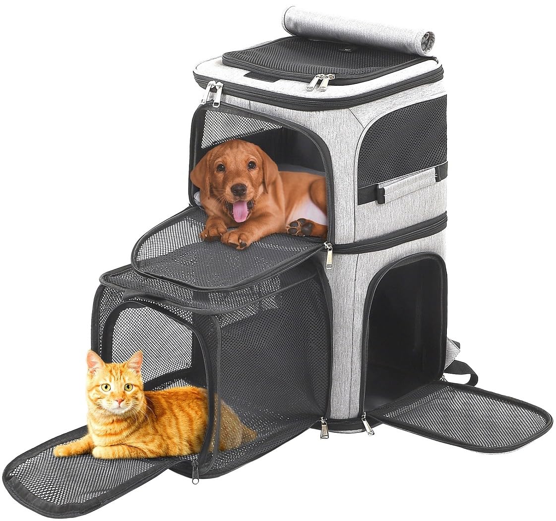 Expandable Cat Backpack Carrier for 2 Cats, Dog Backpack - Image 1