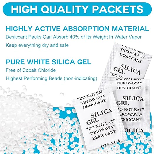 500 Pcs 5 Gram Silica Gel Packets Desiccant Packs for Storage Moisture Absorbers Silica Gel Anti Humidity Transparent Food Grade Desiccant Packs for Electronics, Clothes Shoes