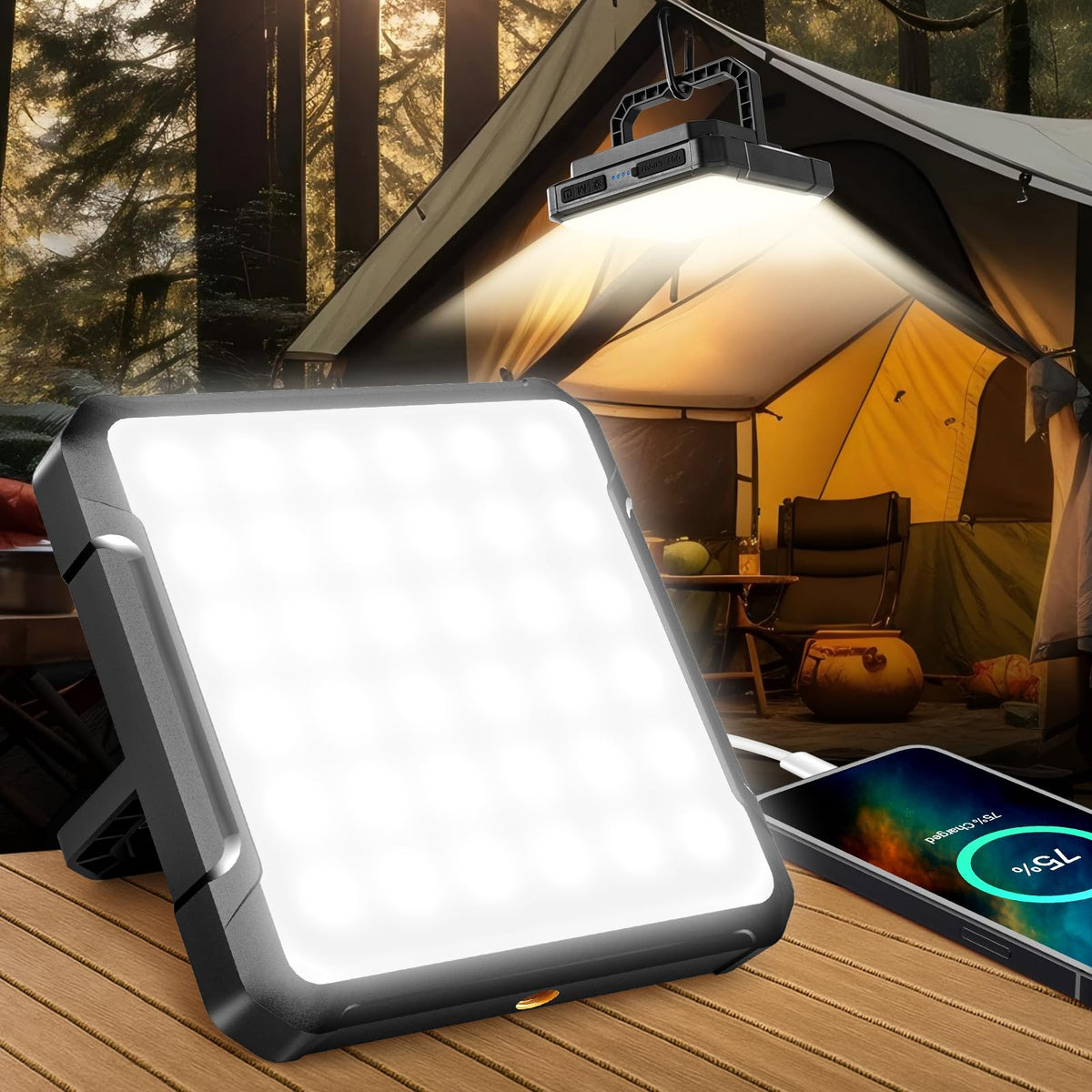 Portable Camping Lights, Rechargeable 20000mAh Dimmable - Image 1