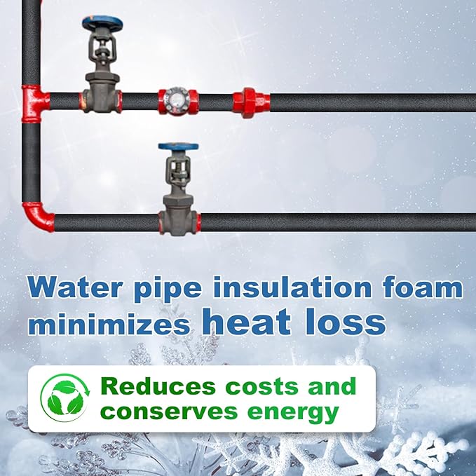 Insulating Foam Pipe Covers, Outdoor Water Pipe Insulation Water Pipe Freeze Protection,Foam Tube Suitable for Outdoor and Indoor Water Pipe Pipeline(24 Pcs,1inch)