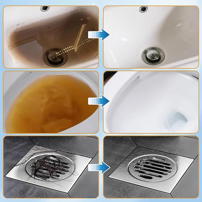Drain Cleaner, Drain Clog Remover 260g, Fast-Acting Pipeline Dredging Agent, Heavy Duty Grease and Food Clogs for Kitchen Sink, Toilet, Shower, Sink Unblocker for Hair