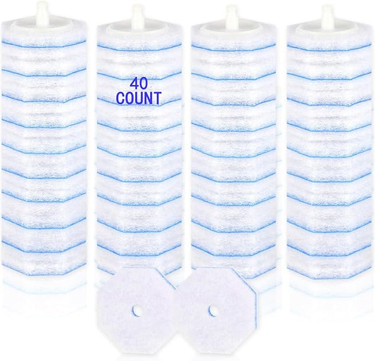 40 Count Disposable Toilet Wand Refills for Clorox Toilet Wand Refills, 5X Cleaning Power Scrubber Refill, Bathroom Cleaning Supplies, No Falling Apart, Fresh Fragrance
