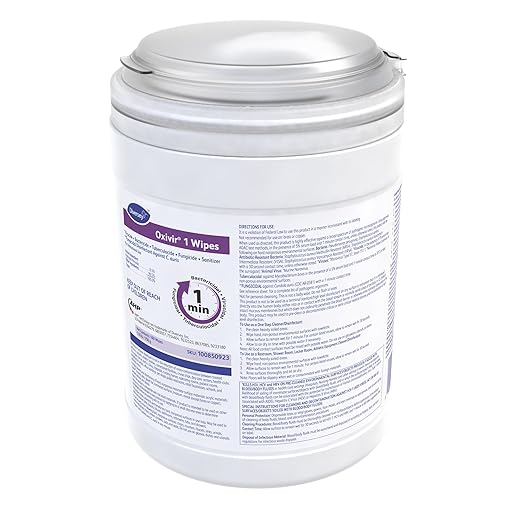 Oxivir Diversey 1 100850923 Disinfectant Cleaning Wipes, Pre-Moistened with Accelerated Hydrogen Peroxide AHP, Unscented, 160 Standard 6x7-Inch Wipes, 1-Canister