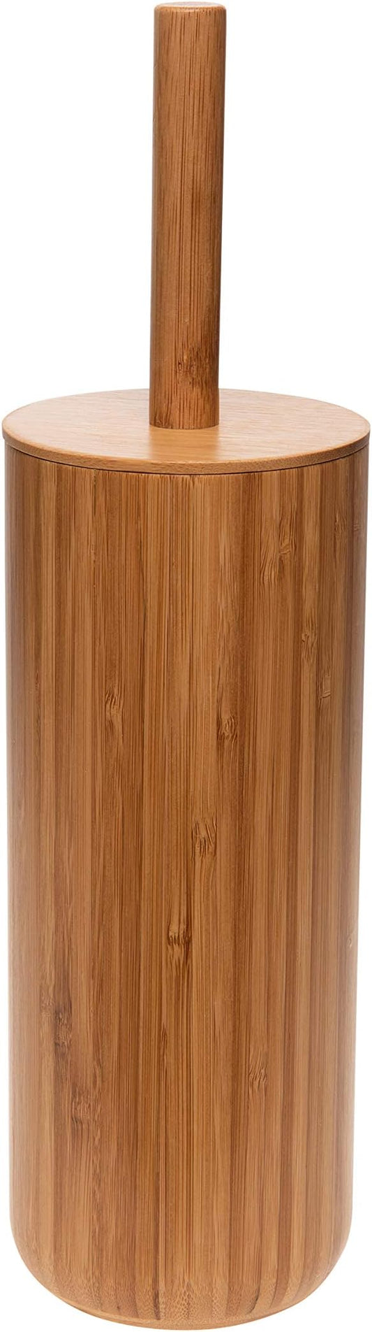 Bath Bliss Rounded Natural Bamboo Collection, Toilet Bowl Brush, Matching Accessories to Decorate Your Bathroom, Tall (10029-NATURAL)