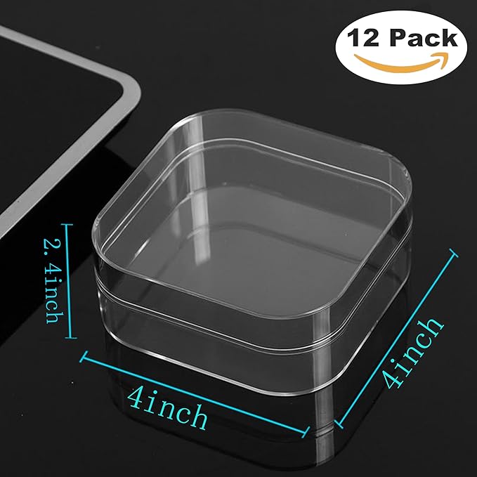 KissYou Acrylic Box Clear Display Boxes with Lids Small Plastic Square Cube Birthday Wedding Party Decoration Easter Candy Contanier