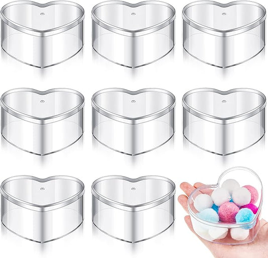 Blulu 8 Pcs Clear Acrylic Box with Lid Plastic Jewelry Mini Storage Box Mini Cube Containers for Candy and Tiny Jewelry Easter Party Favor(3.27 x 2.76 x 1.57 Inch,Classic Style)