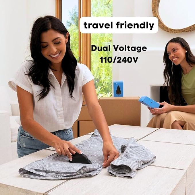 RiddiaPress Cordless Mini Travel Iron, Rechargeable, Battery Operated, Dual Voltage 110/240, Portable Mini Iron for Clothes, USB-C